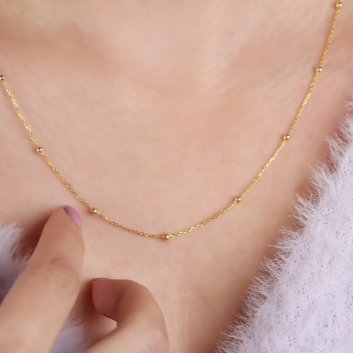 Glorria 925k Sterling Silver Ball Chain Necklace Glorria 925k Sterling Silver Ball Chain Necklace