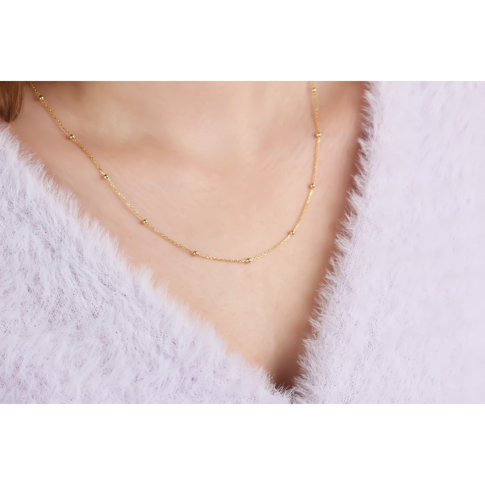 Glorria 925k Sterling Silver Ball Chain Necklace Glorria 925k Sterling Silver Ball Chain Necklace