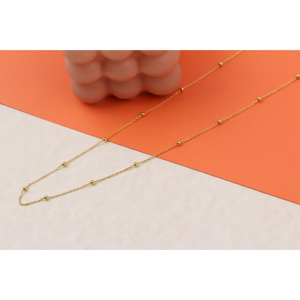 Glorria 925k Sterling Silver Ball Chain Necklace Glorria 925k Sterling Silver Ball Chain Necklace