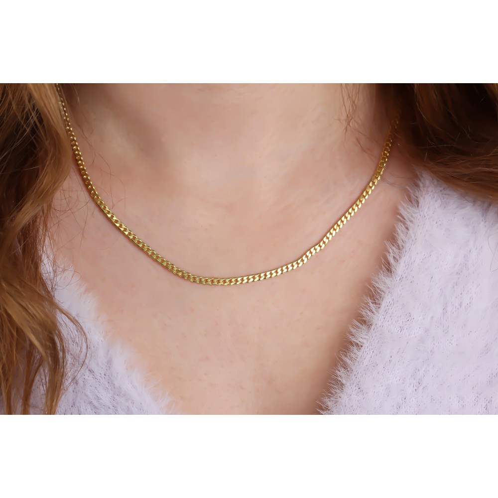 Glorria 925k Sterling Silver Curb Chain Necklace Glorria 925k Sterling Silver Curb Chain Necklace