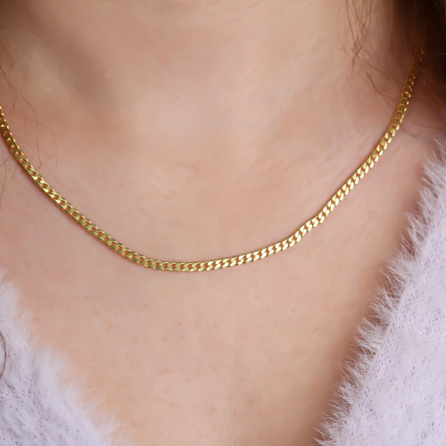 Glorria 925k Sterling Silver Curb Chain Necklace Glorria 925k Sterling Silver Curb Chain Necklace