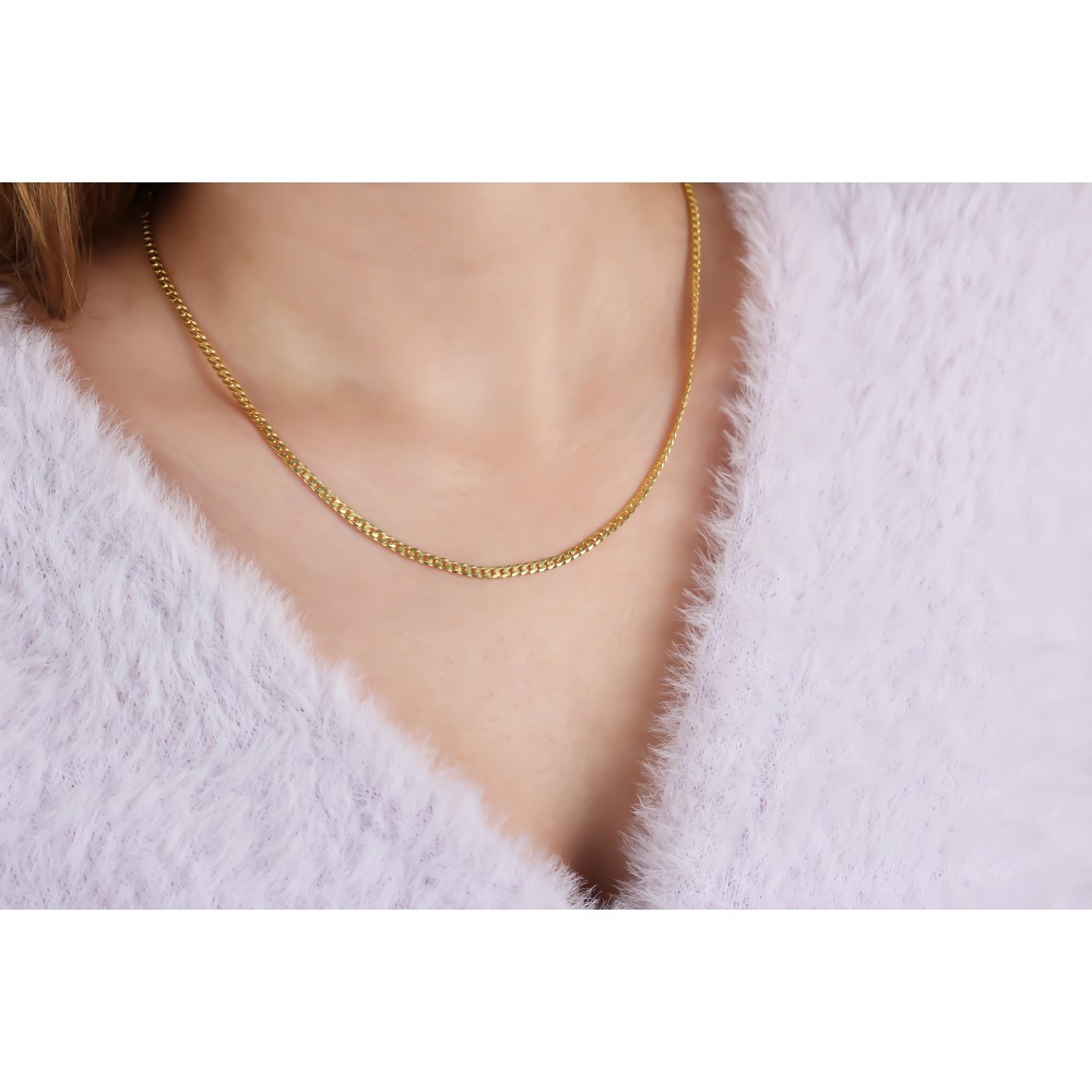 Glorria 925k Sterling Silver Curb Chain Necklace Glorria 925k Sterling Silver Curb Chain Necklace