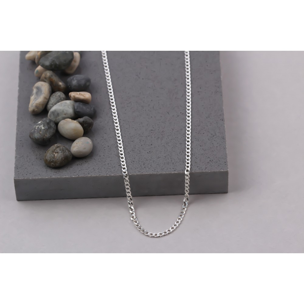 Glorria 925k Sterling Silver Curb Chain Necklace Glorria 925k Sterling Silver Curb Chain Necklace