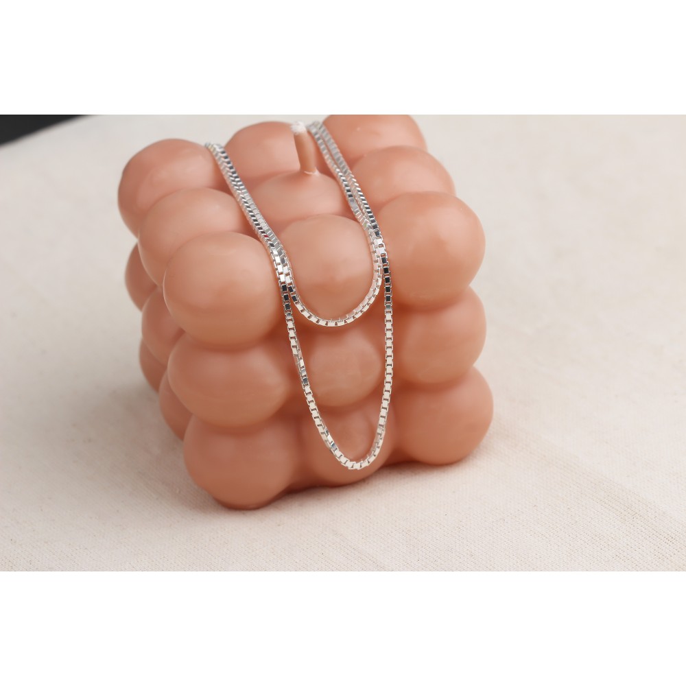 Glorria 925k Sterling Silver Cube Chain Necklace Glorria 925k Sterling Silver Cube Chain Necklace