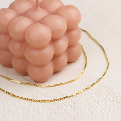 Glorria 925k Sterling Silver Cube Chain Necklace Glorria 925k Sterling Silver Cube Chain Necklace