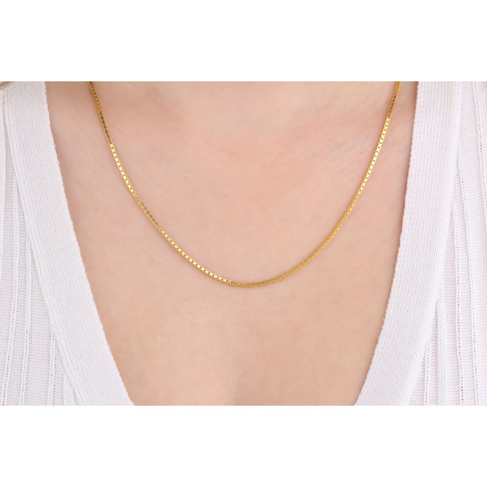 Glorria 925k Sterling Silver Cube Chain Necklace