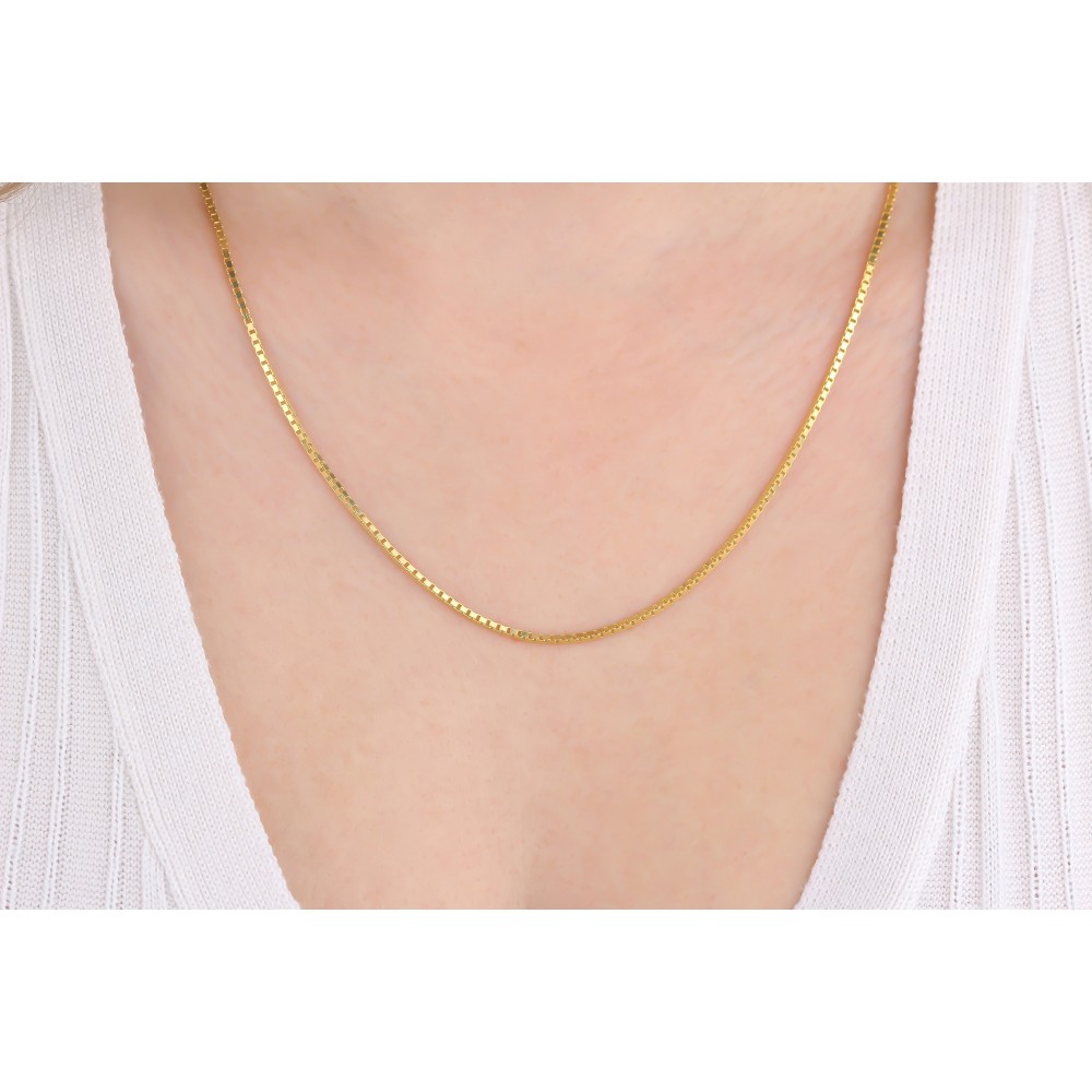 Glorria 925k Sterling Silver Cube Chain Necklace Glorria 925k Sterling Silver Cube Chain Necklace