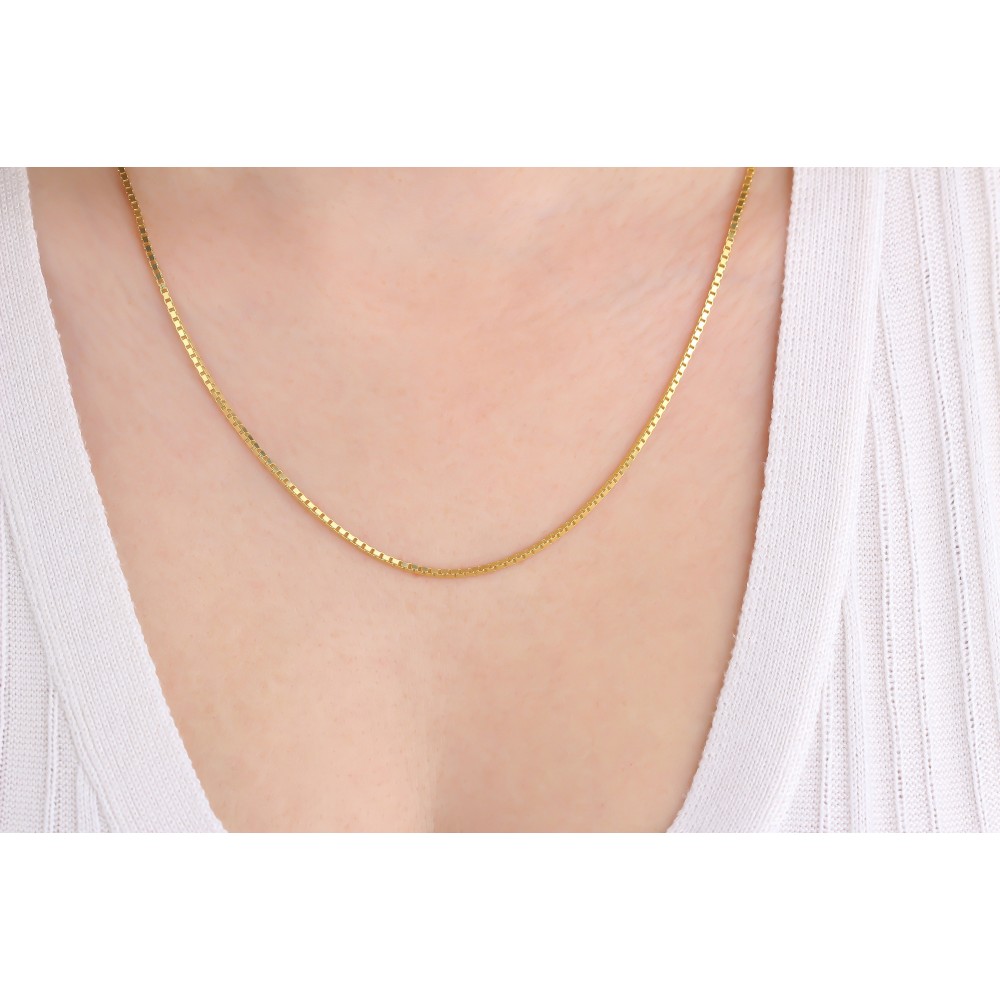 Glorria 925k Sterling Silver Cube Chain Necklace Glorria 925k Sterling Silver Cube Chain Necklace