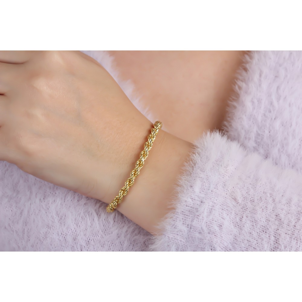 Glorria 925k Sterling Silver Rope Twist Chain Bracelet Glorria 925k Sterling Silver Rope Twist Chain Bracelet