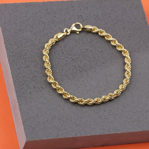 Glorria 925k Sterling Silver Rope Twist Chain Bracelet