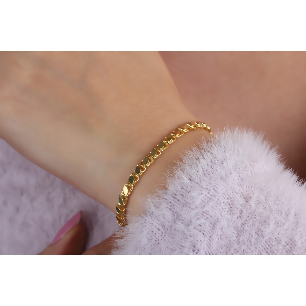 Glorria 925k Sterling Silver Barley Scale Chain Bracelet Glorria 925k Sterling Silver Barley Scale Chain Bracelet