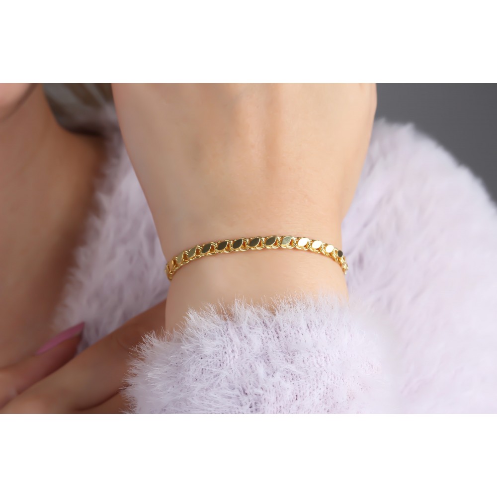 Glorria 925k Sterling Silver Barley Scale Chain Bracelet Glorria 925k Sterling Silver Barley Scale Chain Bracelet