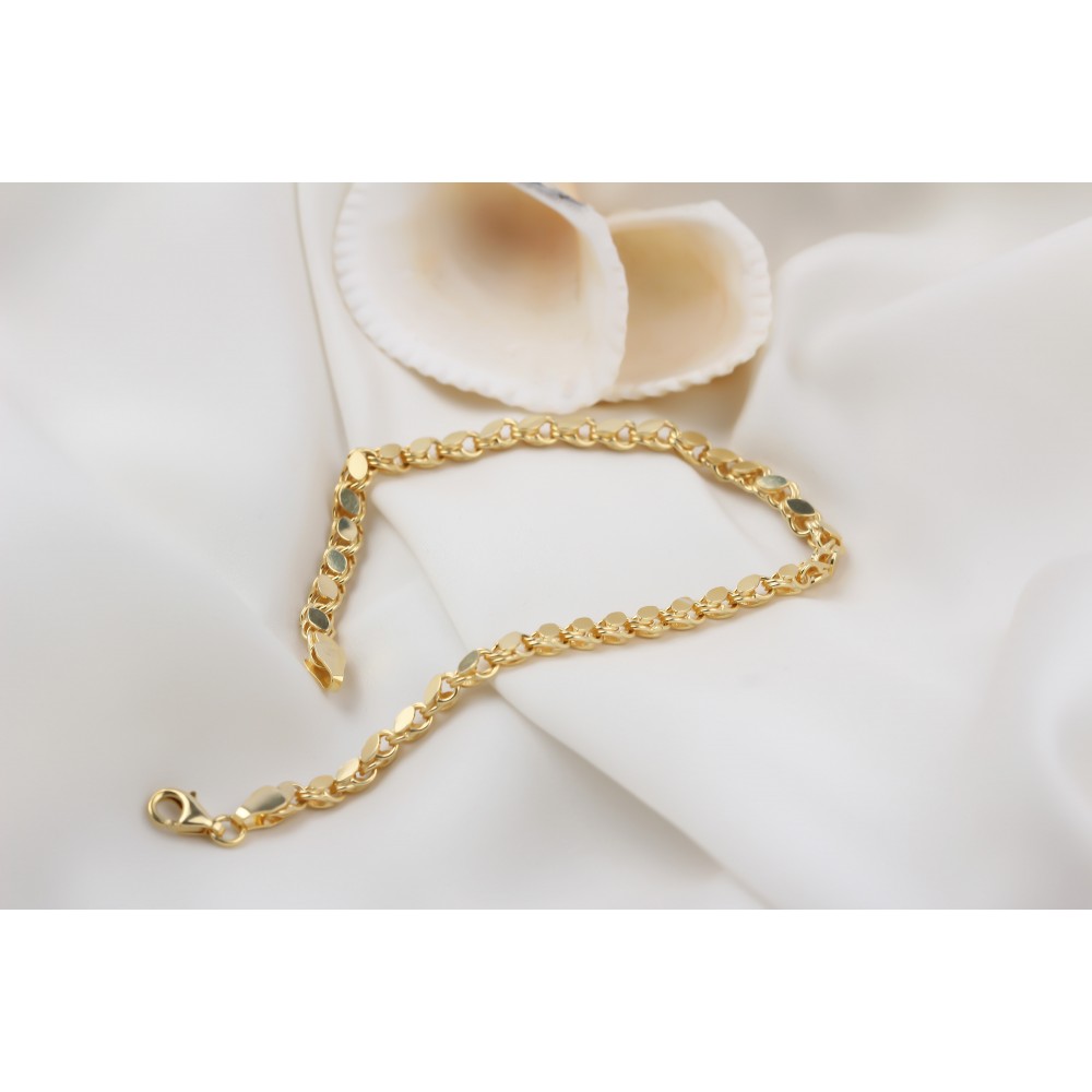 Glorria 925k Sterling Silver Barley Scale Chain Bracelet Glorria 925k Sterling Silver Barley Scale Chain Bracelet