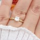Glorria 14k Solid Gold Baguette Solitaire Ring