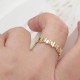 Glorria 14k Solid Gold Stone-Set Asymmetrical Ring