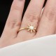 Glorria 14k Solid Gold Stone-Set Enamel Flower Ring