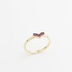 Glorria 14k Solid Gold Pink Stone Heart Ring