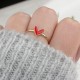 Glorria 14k Solid Gold Red Enamel Heart Ring