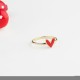 Glorria 14k Solid Gold Red Enamel Heart Ring