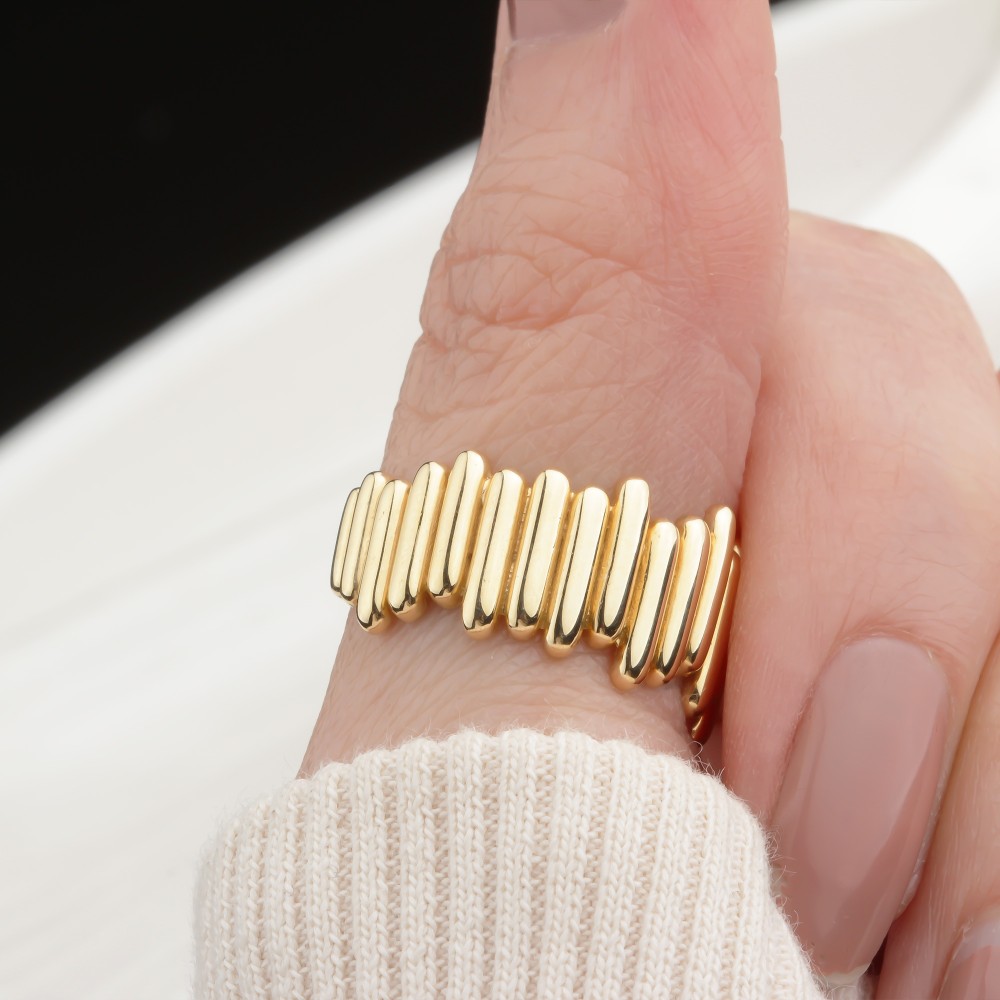 Glorria 14k Solid Gold Asymmetrical Ring