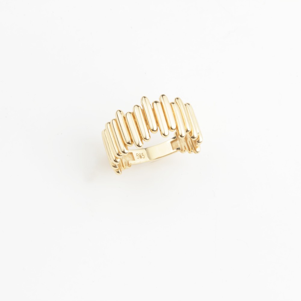 Glorria 14k Solid Gold Asymmetrical Ring