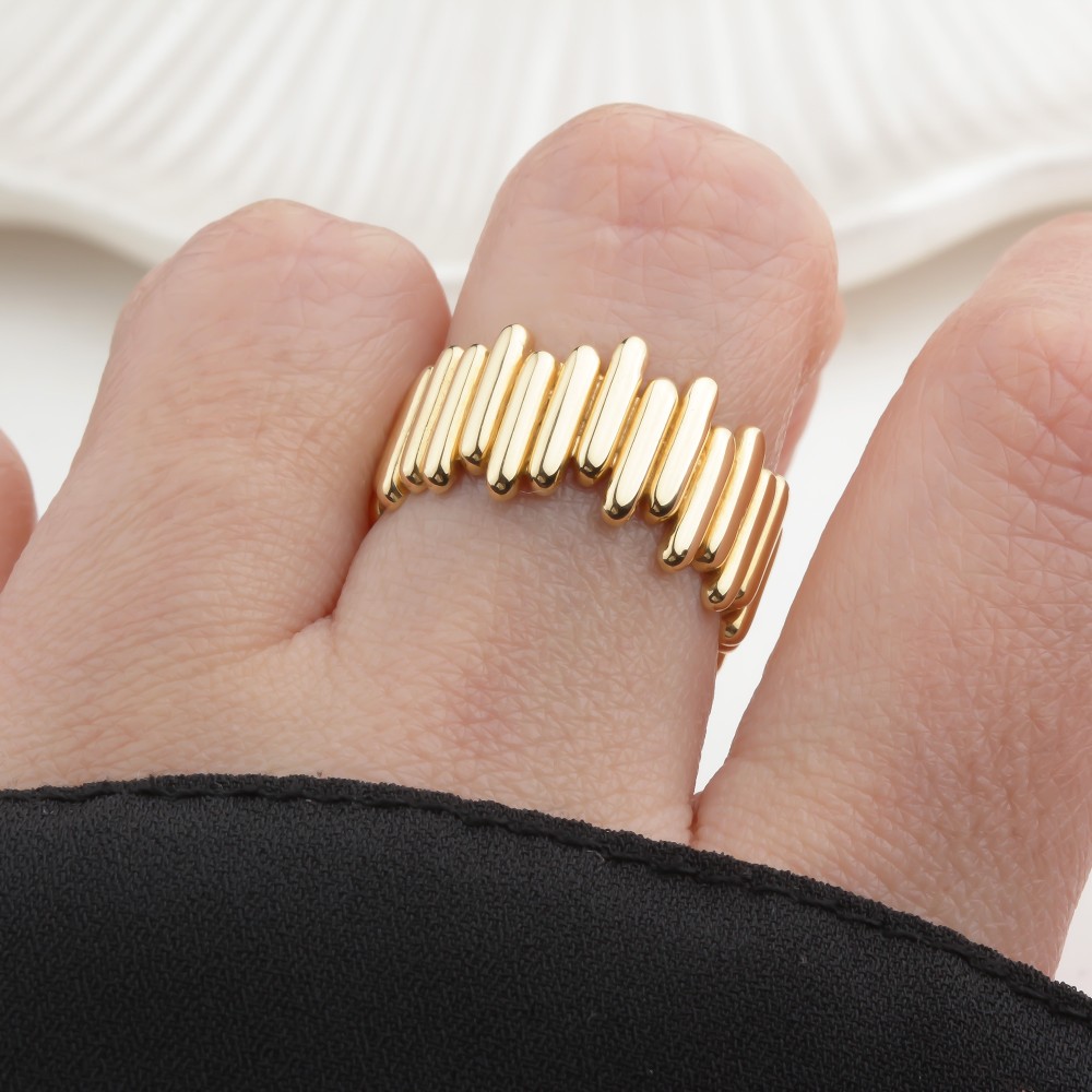 Glorria 14k Solid Gold Asymmetrical Ring