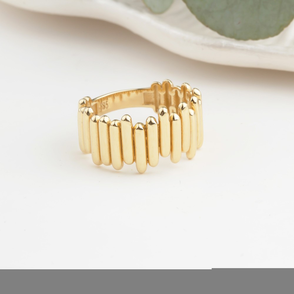 Glorria 14k Solid Gold Asymmetrical Ring