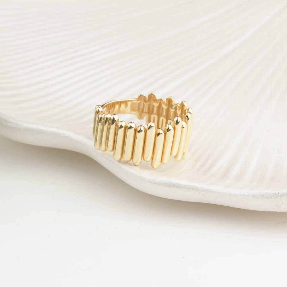 Glorria 14k Solid Gold Asymmetrical Ring