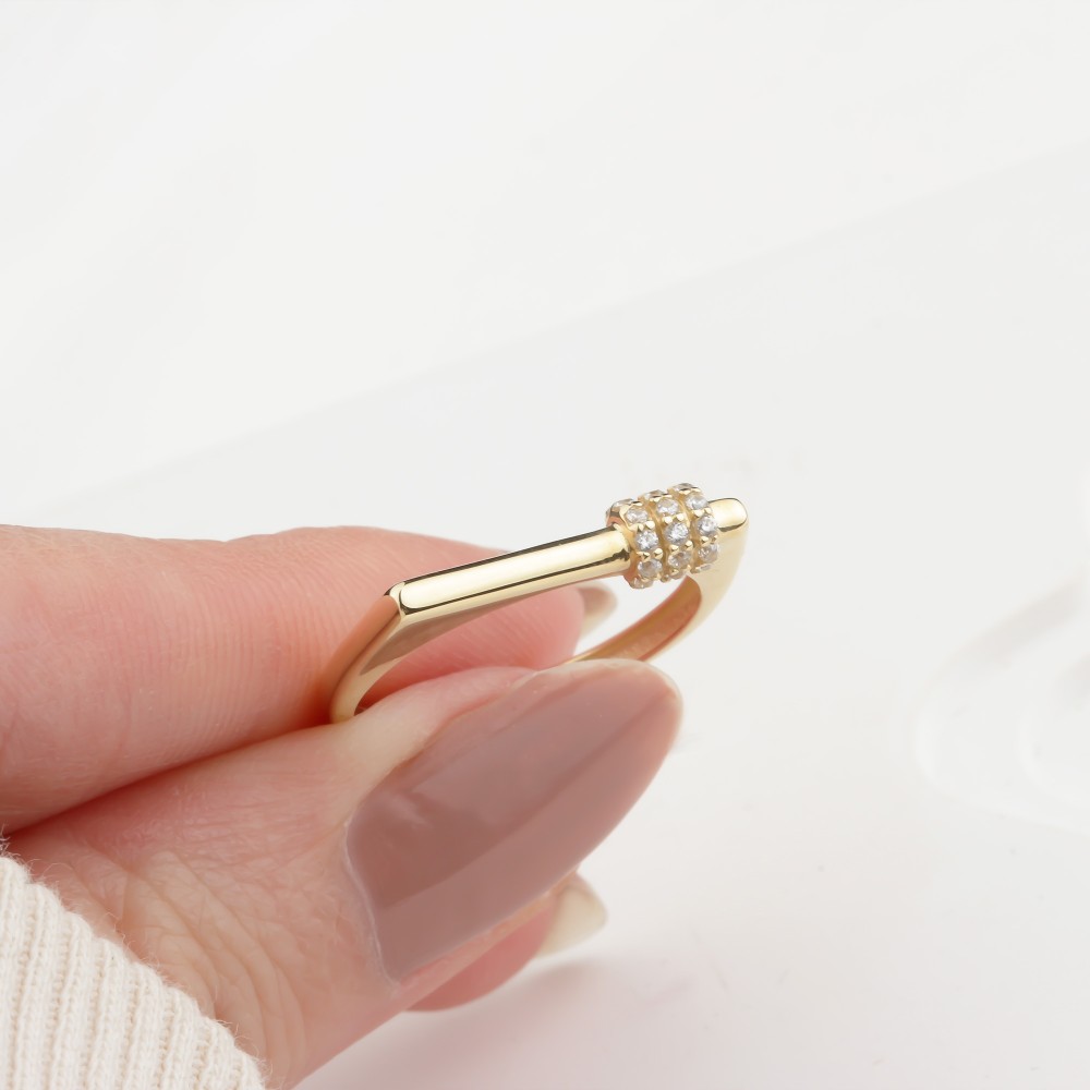 Glorria 14k Solid Gold Stone-Set Ring