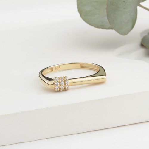 Glorria 14k Solid Gold Stone-Set Ring