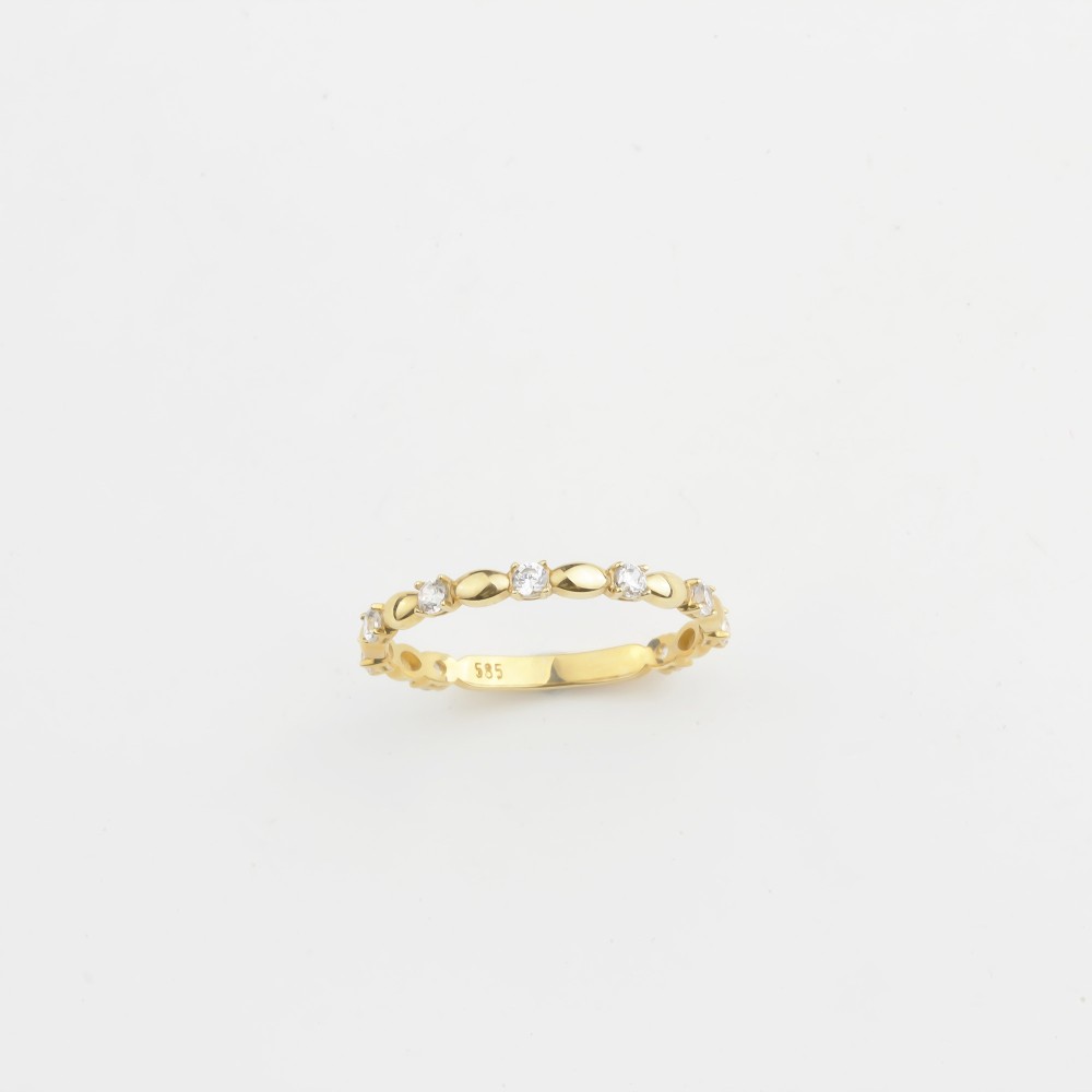 Glorria 14k Solid Gold Stone-Set Ring