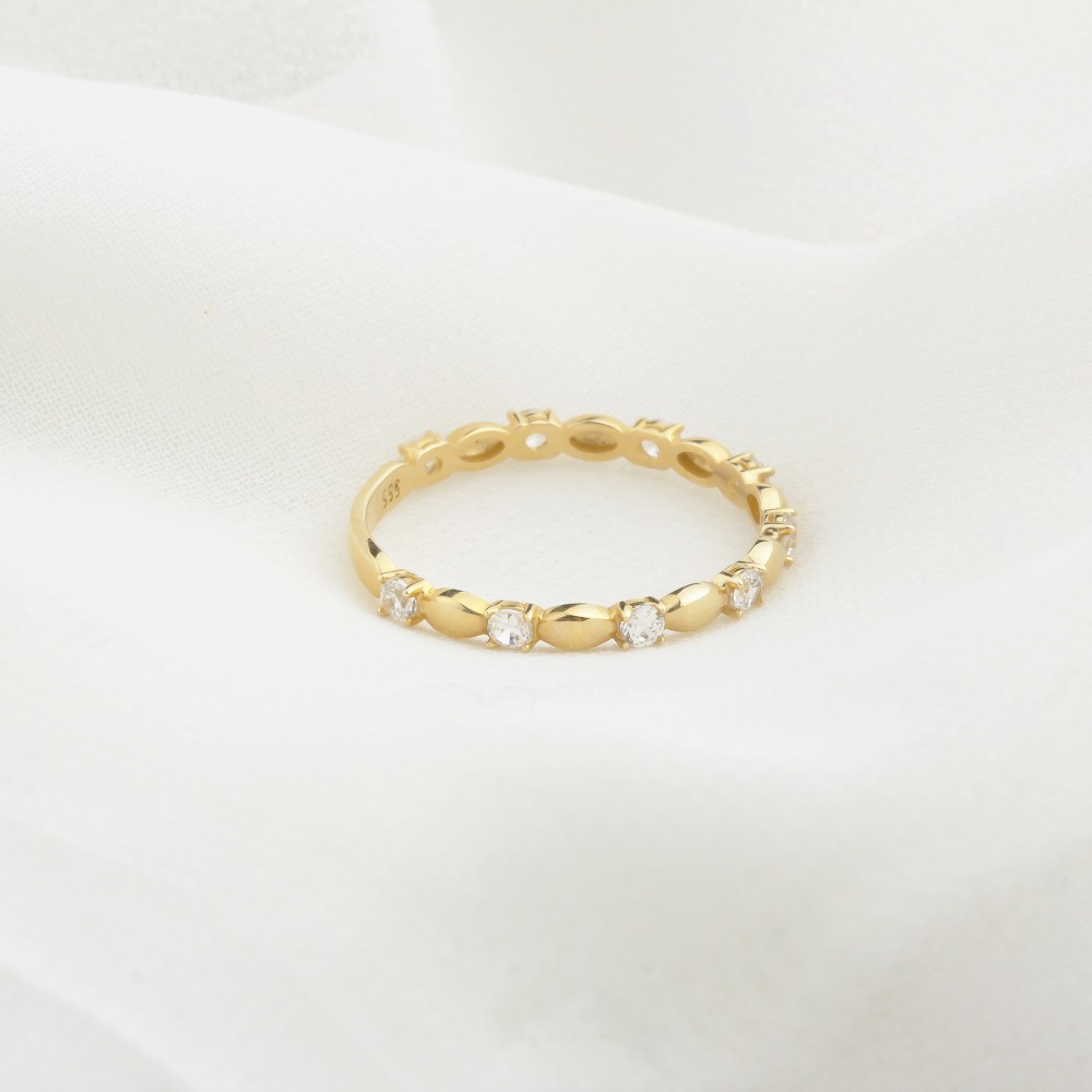 Glorria 14k Solid Gold Stone-Set Ring