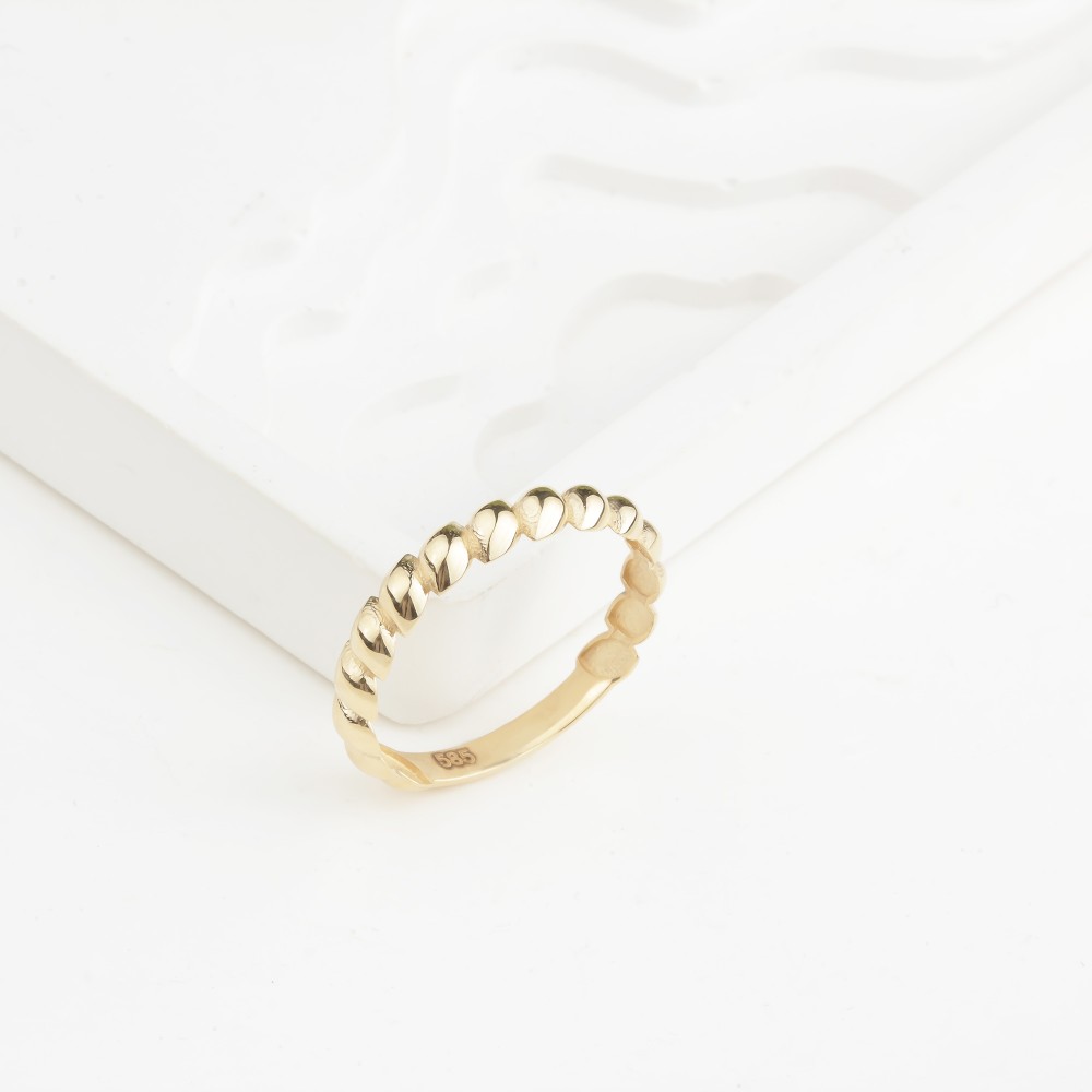 Glorria 14k Solid Gold Twisted Ring