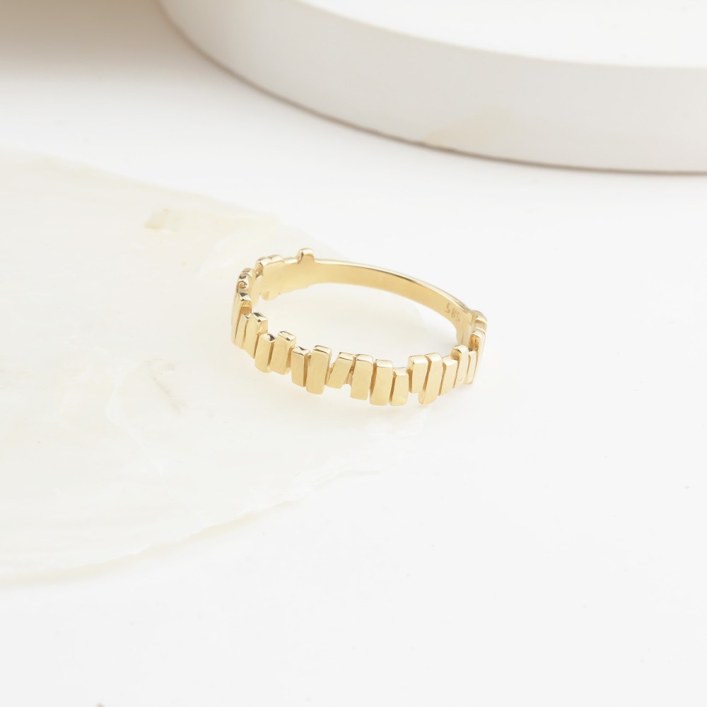 Glorria 14k Solid Gold Asymmetrical Ring