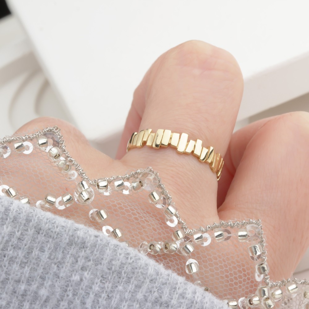 Glorria 14k Solid Gold Asymmetrical Ring