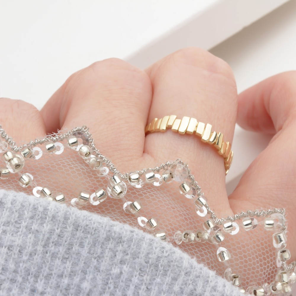 Glorria 14k Solid Gold Asymmetrical Ring