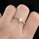 Glorria 14k Solid Gold Stone-Set Retro Ring