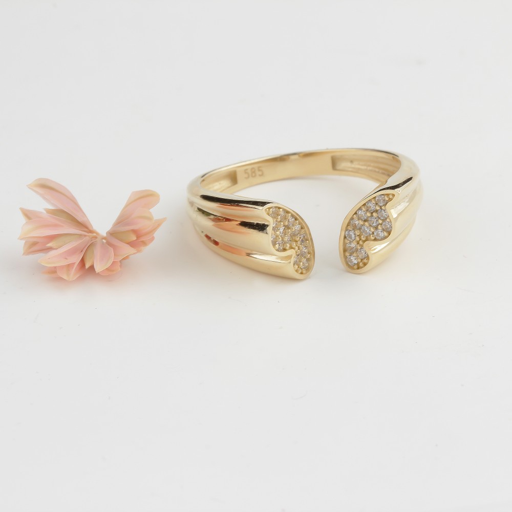 Glorria 14k Solid Gold Butterfly Ring
