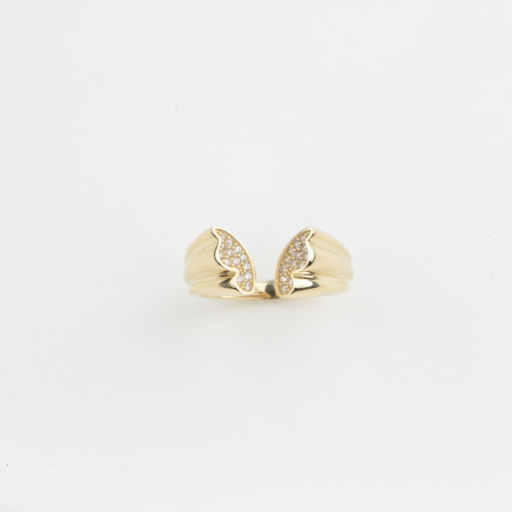 Glorria 14k Solid Gold Butterfly Ring