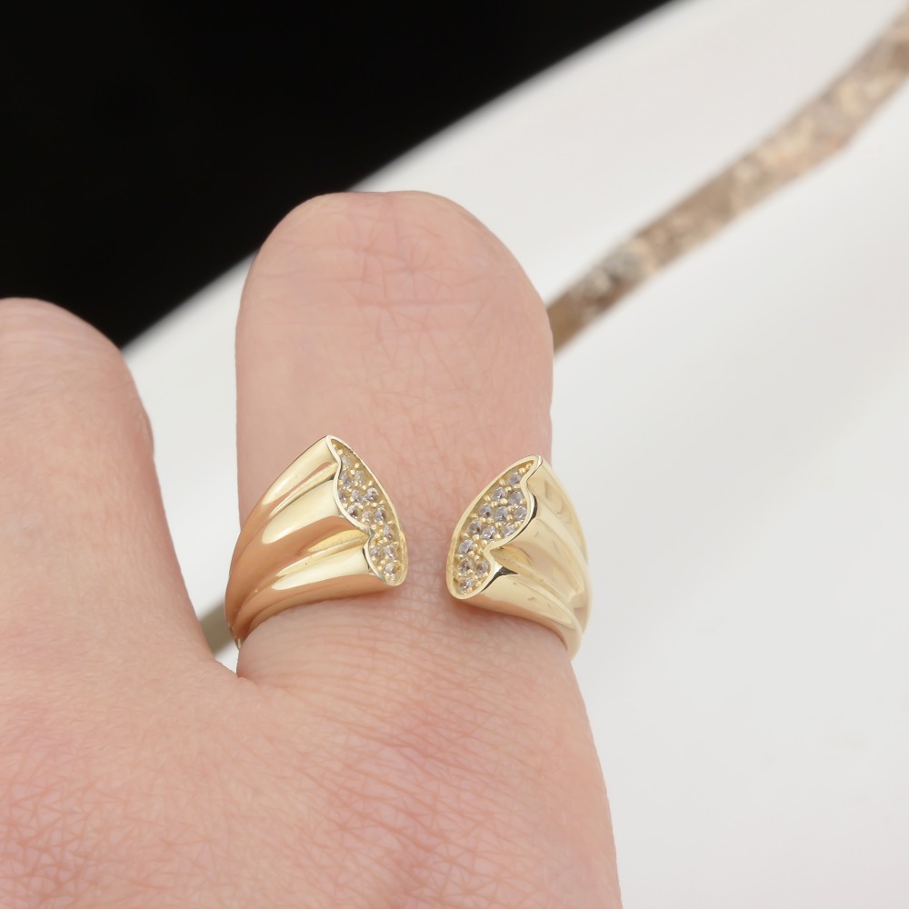Glorria 14k Solid Gold Butterfly Ring