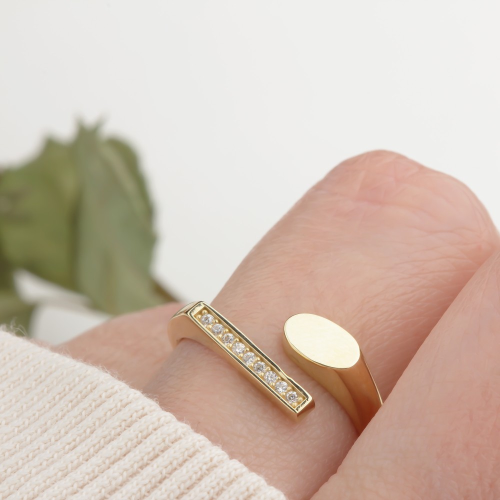 Glorria 14k Solid Gold Stone-Set Ring