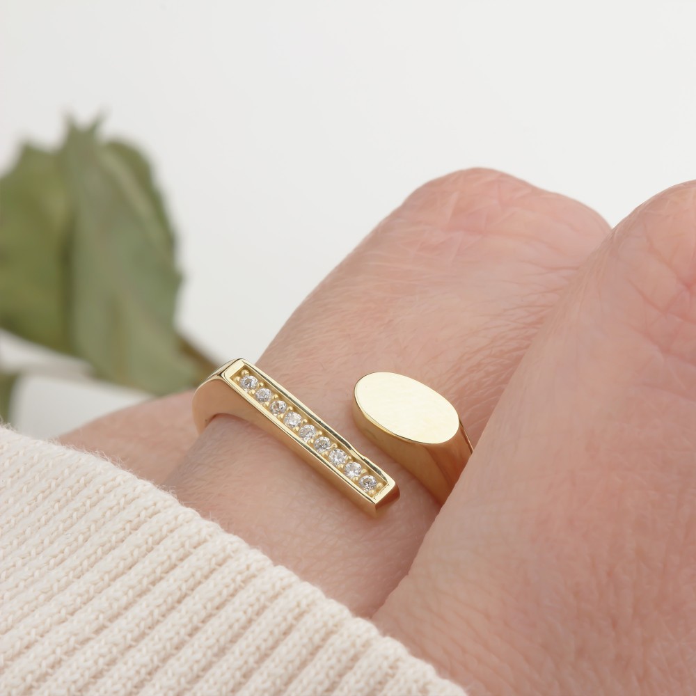 Glorria 14k Solid Gold Stone-Set Ring