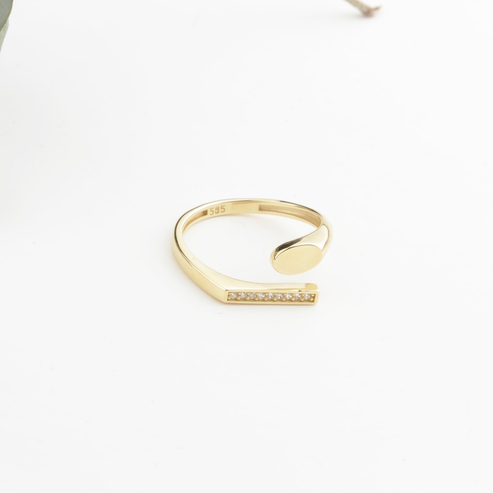 Glorria 14k Solid Gold Stone-Set Ring