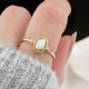Glorria 14k Solid Gold White Opal Stone Retro Ring