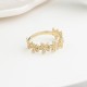 Glorria 14k Solid Gold Stone-Set Flower Ring