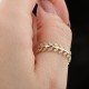 Glorria 14k Solid Gold Stone-Set Leaf Ring