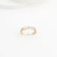 Glorria 14k Solid Gold Stone-Set Leaf Ring