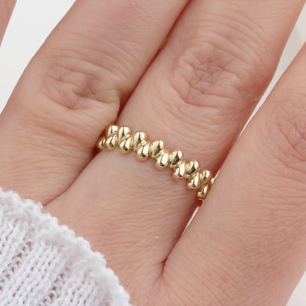 Glorria 14k Solid Gold Asymmetrical Ring