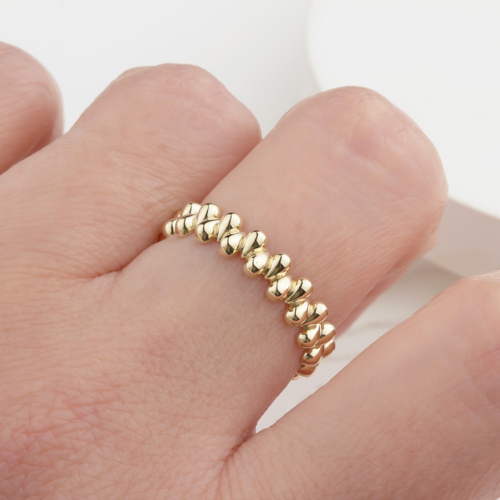 Glorria 14k Solid Gold Asymmetrical Ring
