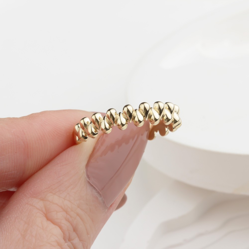 Glorria 14k Solid Gold Asymmetrical Ring